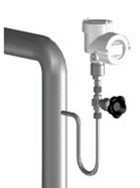 u-rør ved vertikal installation af tryktransmitter